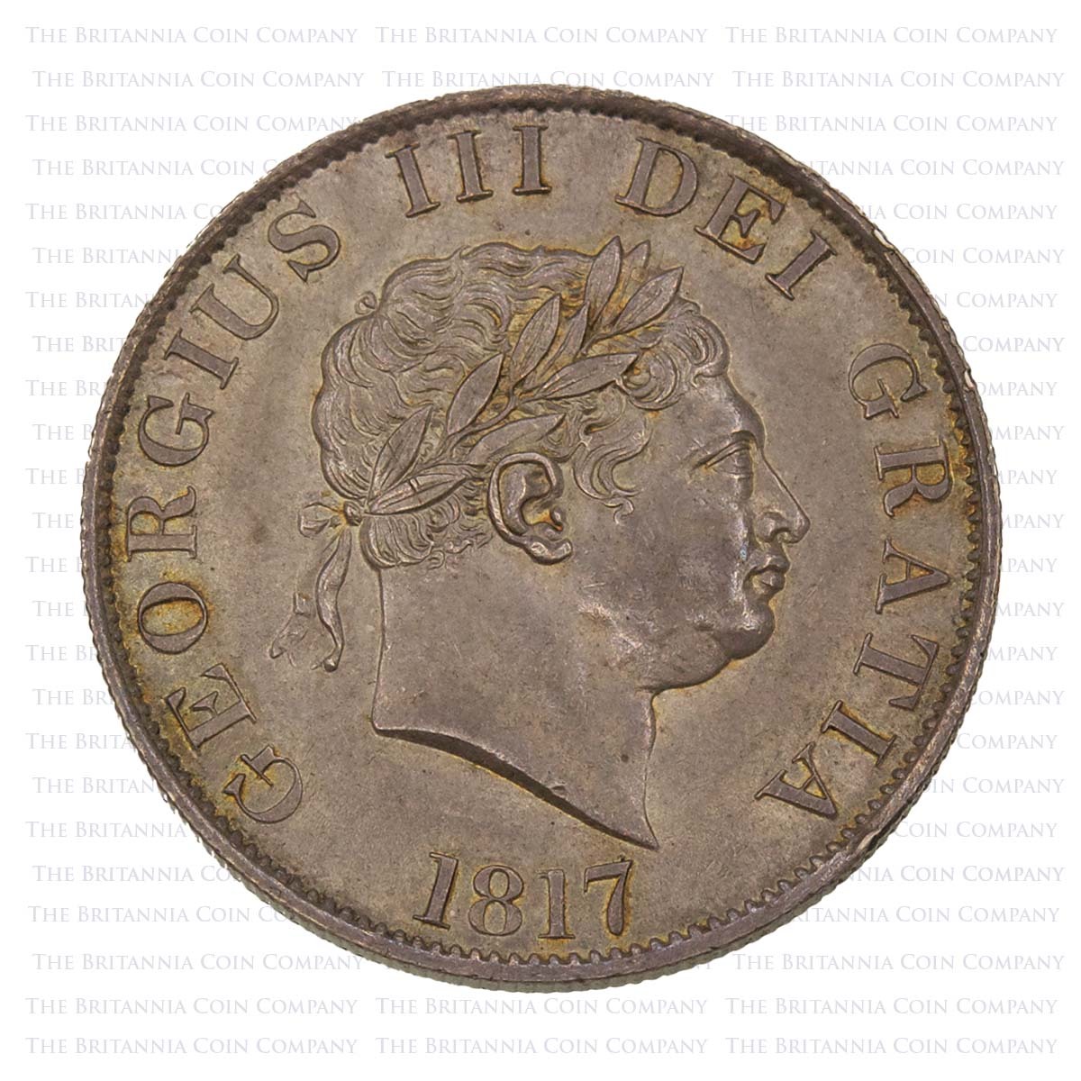 1817 George III Silver Halfcrown Small Laureate Head Obverse