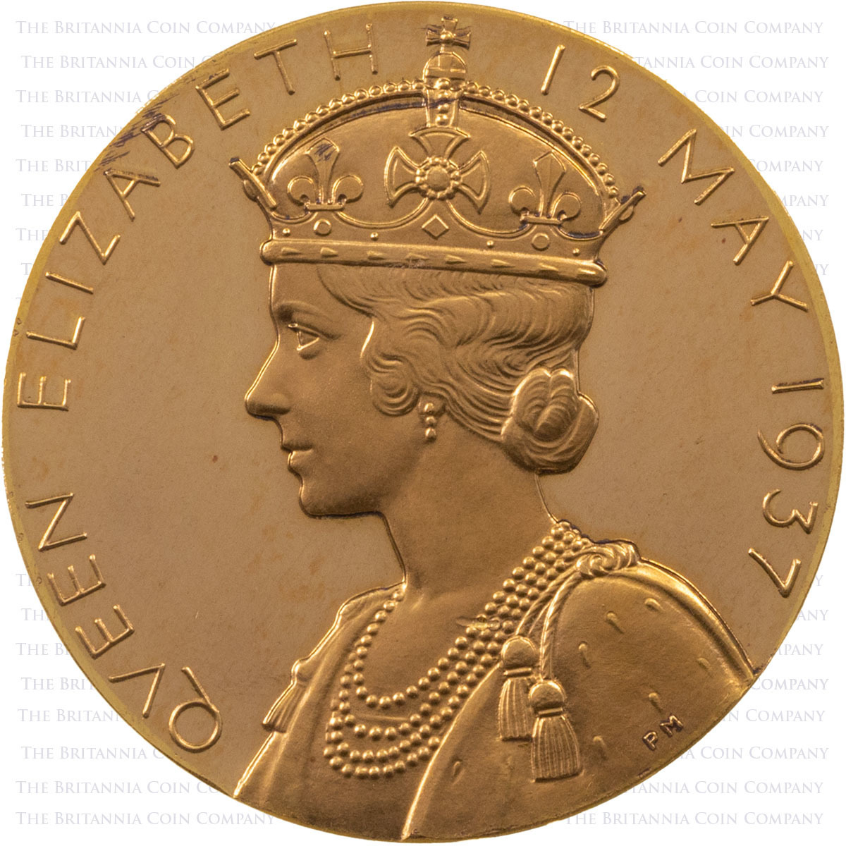 1937 George VI Coronation Official Small Gold Medal Obverse