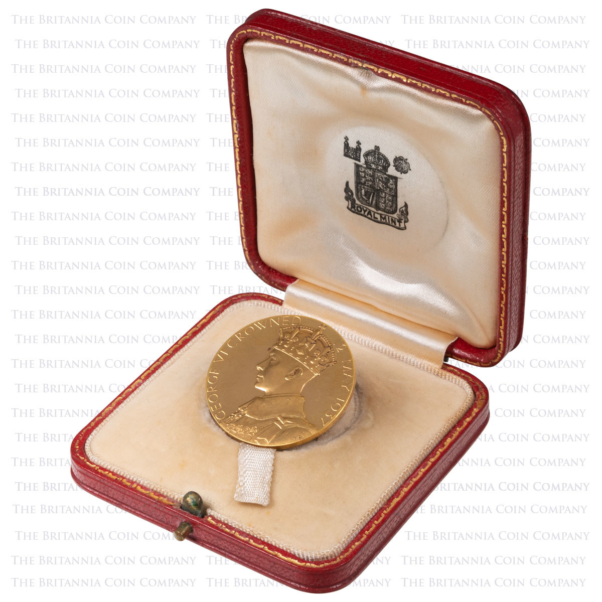 1937 George VI Coronation Official Small Gold Medal Boxed