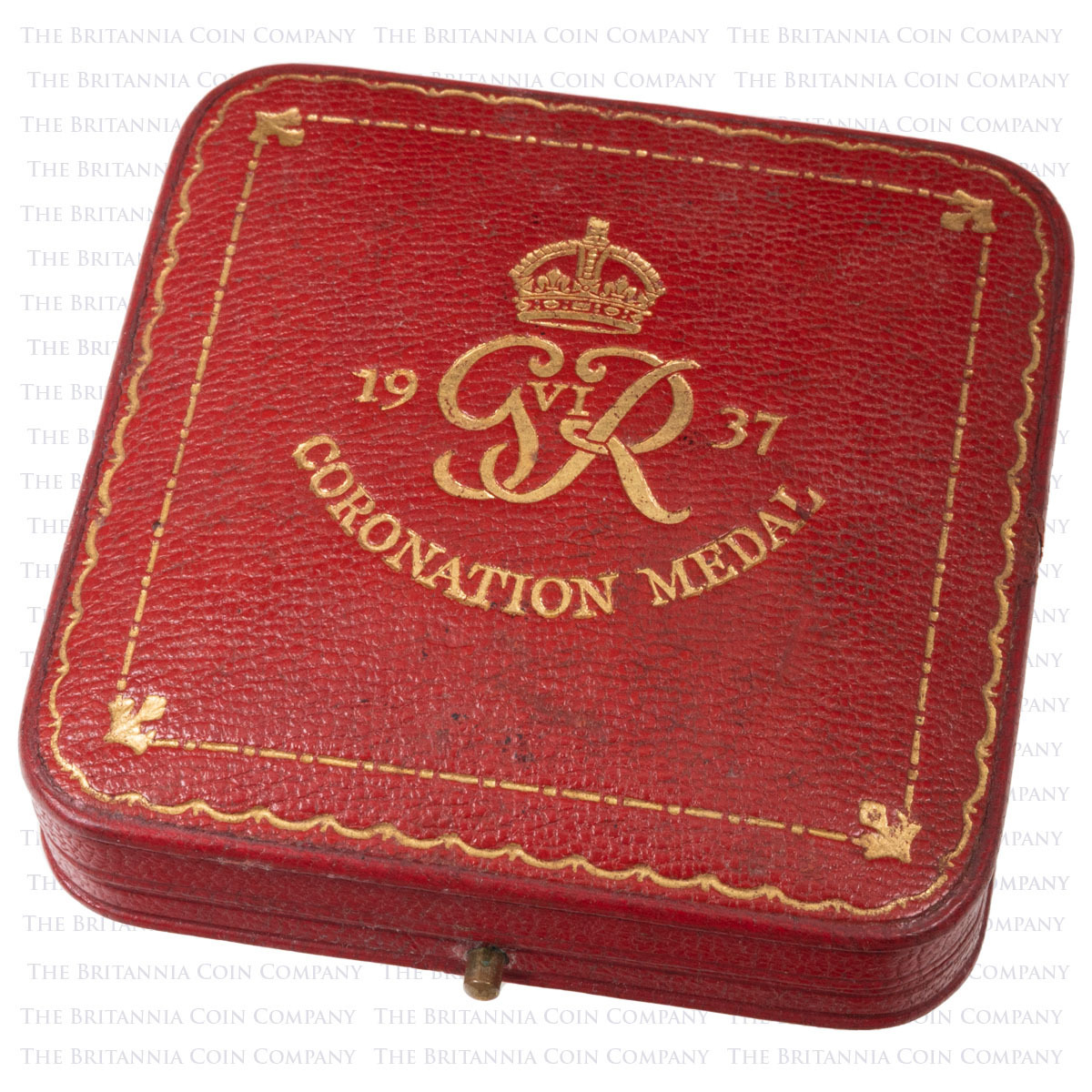 1937 George VI Coronation Official Small Gold Medal Box Lid