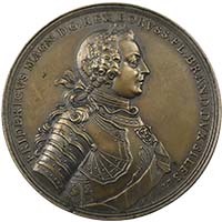 1757 Frederick II the Great Battle of Prague Bronze Medal Thumbnail