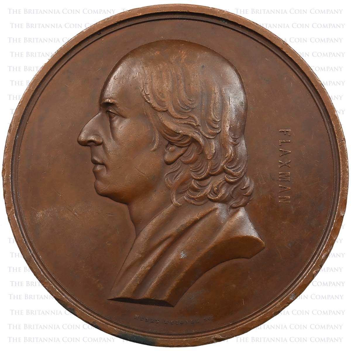 1854 John Flaxman Art Union of London Bronze Medal Obverse