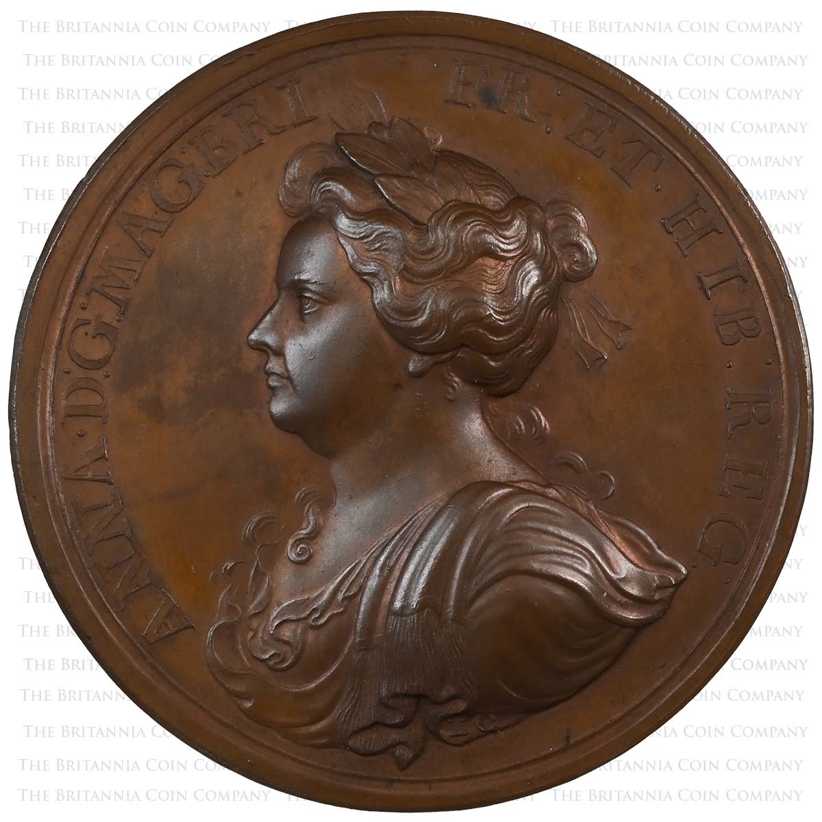 1704 Anne 'Queen’s Anne's Bounty' Bronze Medal Obverse