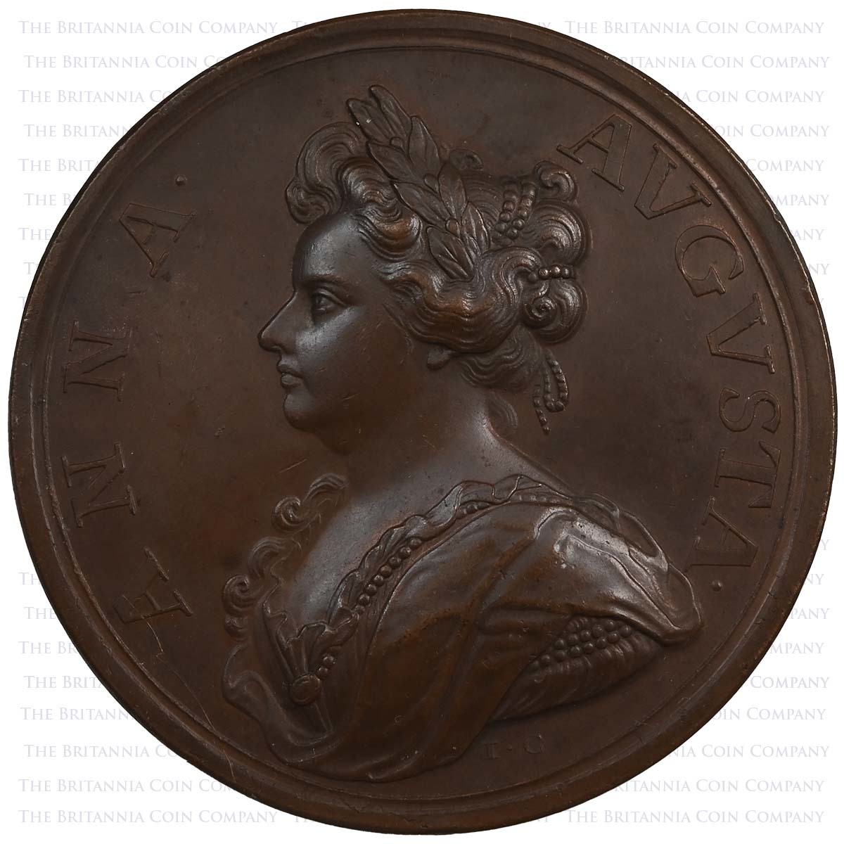 1710 Anne Capture of Douai Croker Bronze Medal Obverse