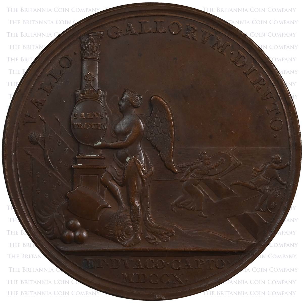 1710 Anne Capture of Douai Croker Bronze Medal Reverse