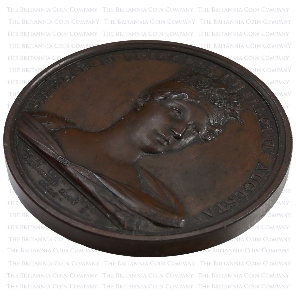 1817 Princess Charlotte Augusta Death Bronze Medal Relief