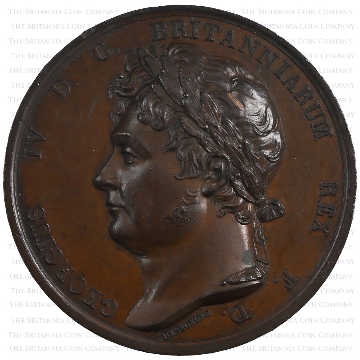1821 George IV Coronation Desboefs Bronze Medal Obverse
