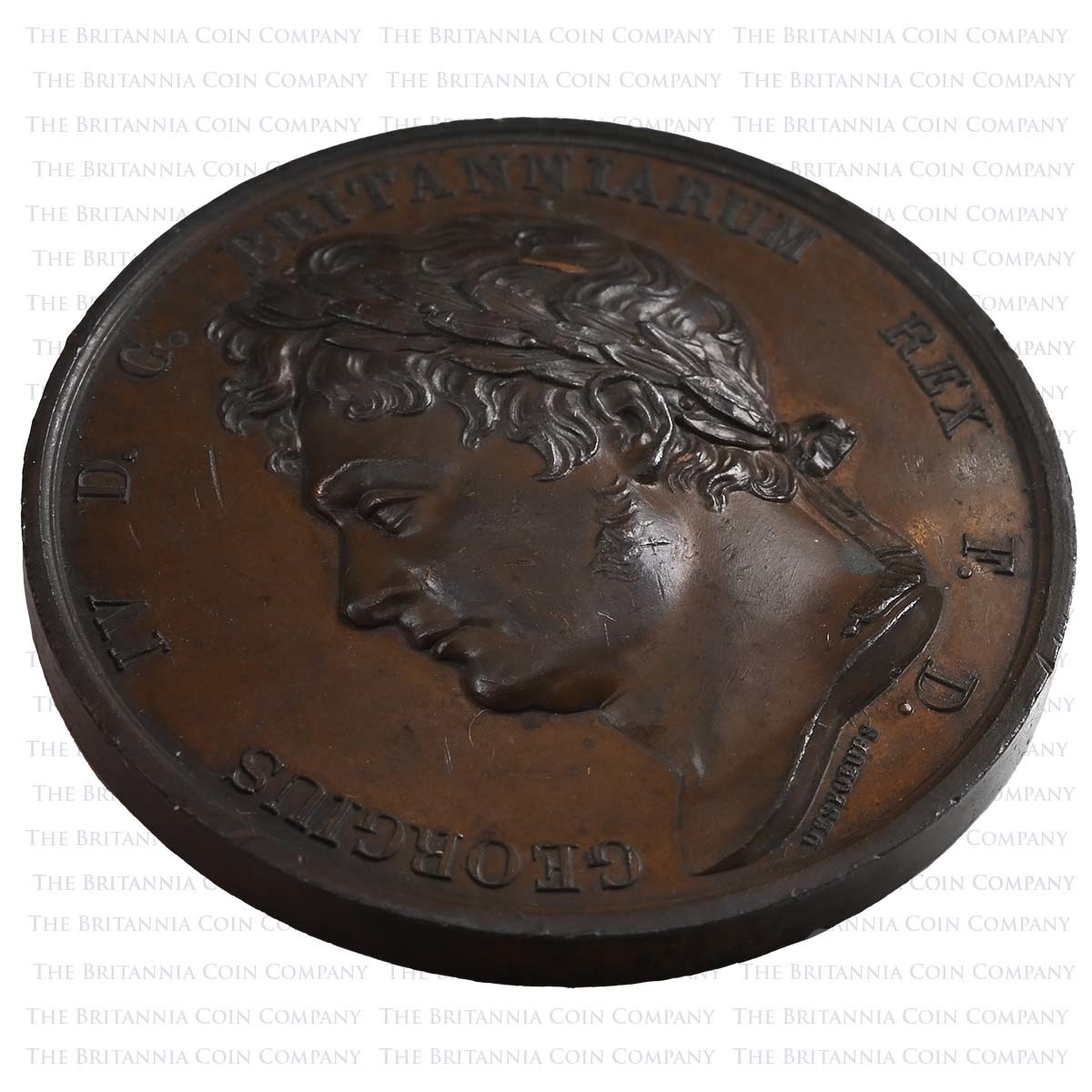 1821 George IV Coronation Desboefs Bronze Medal Relief