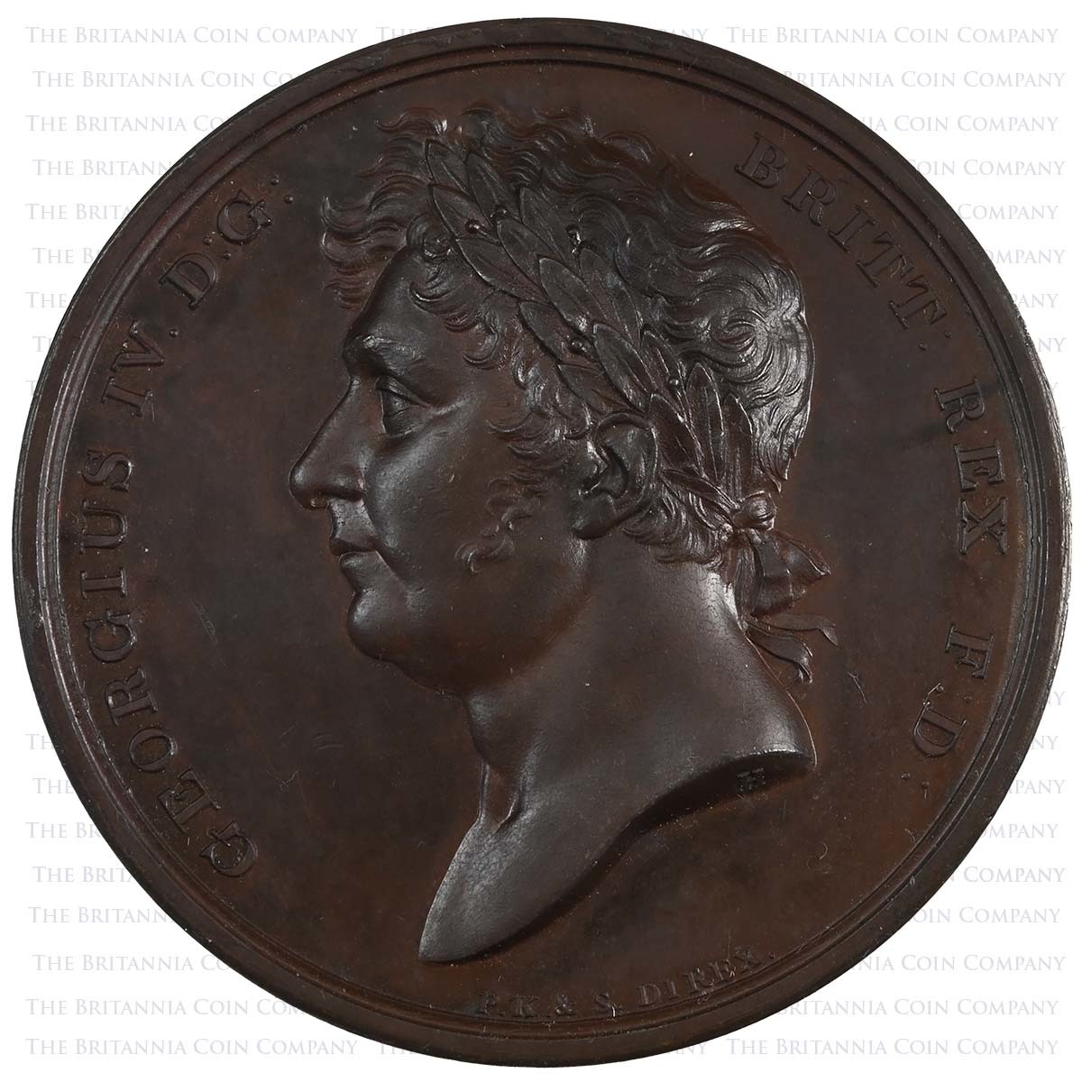 1821 George IV Coronation Halliday Bronze Medal Obverse