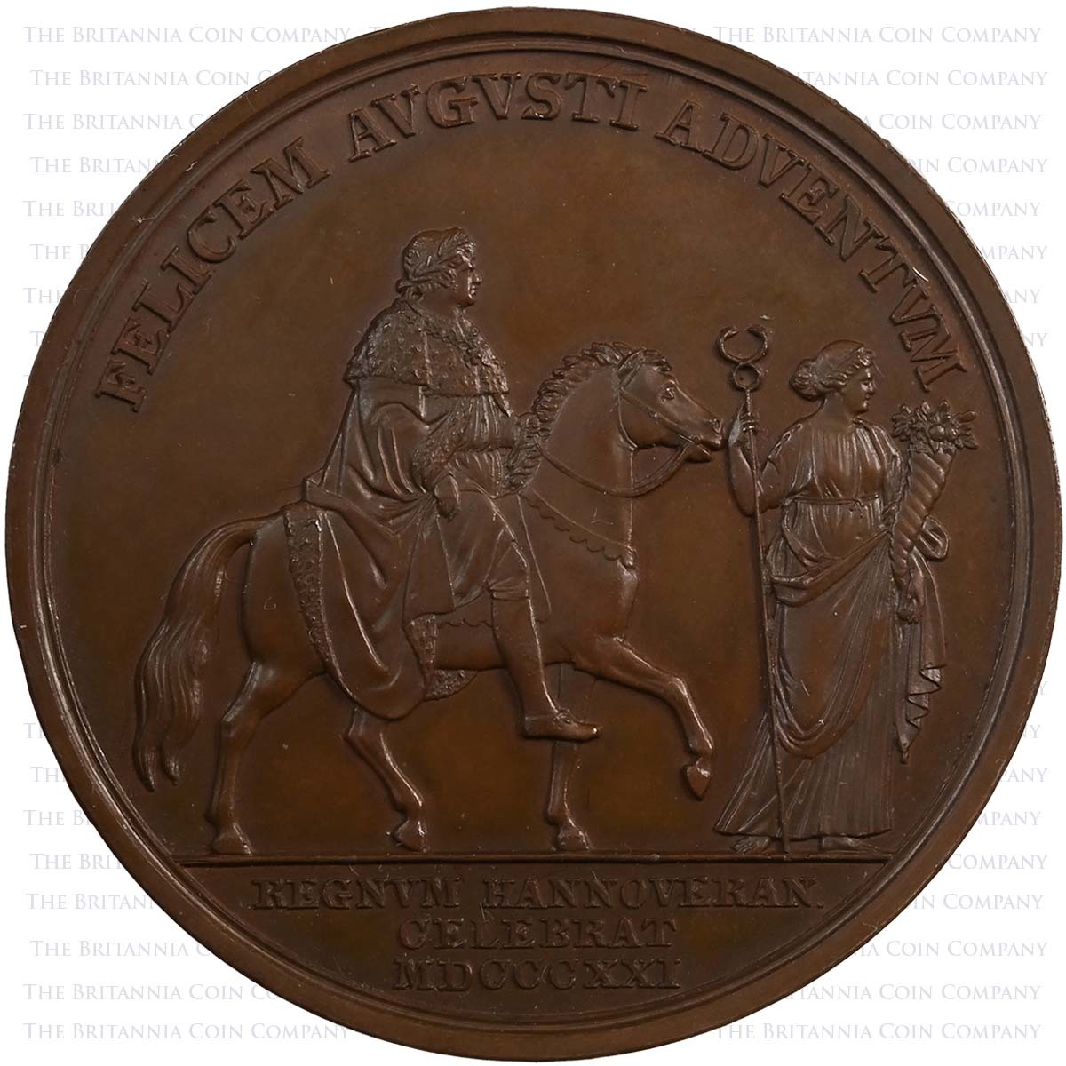 1821 George IV Coronation and Visit to Hanover Bronze Medal Reverse
