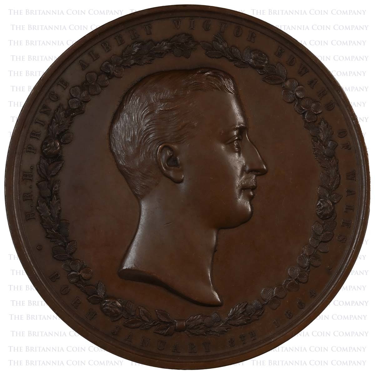 1885 Prince Albert Victor City of London Bronze Medal Obverse