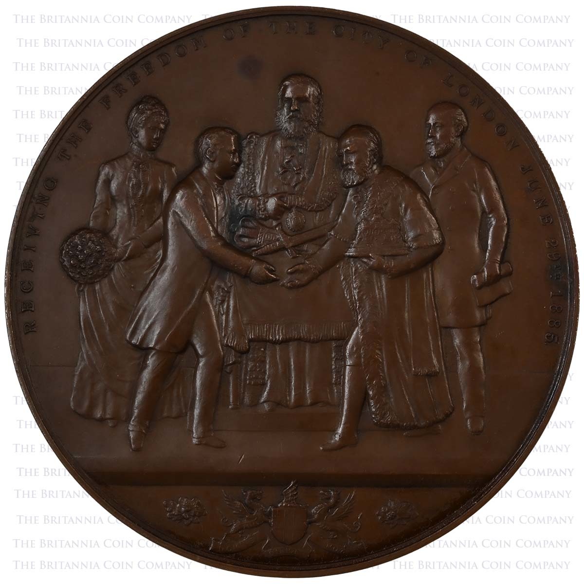1885 Prince Albert Victor City of London Bronze Medal Reverse