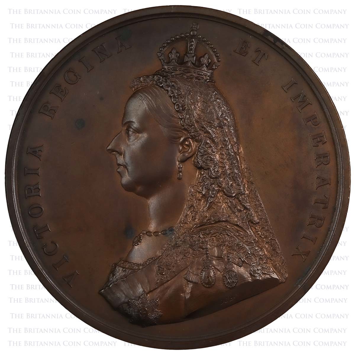 1887 Victoria Golden Jubilee Boehm Leighton Large Bronze Medal Obverse