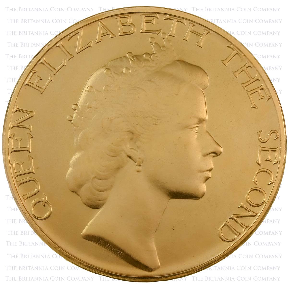 1953 Elizabeth II Gold Coronation Medal Paul Vincze Obverse