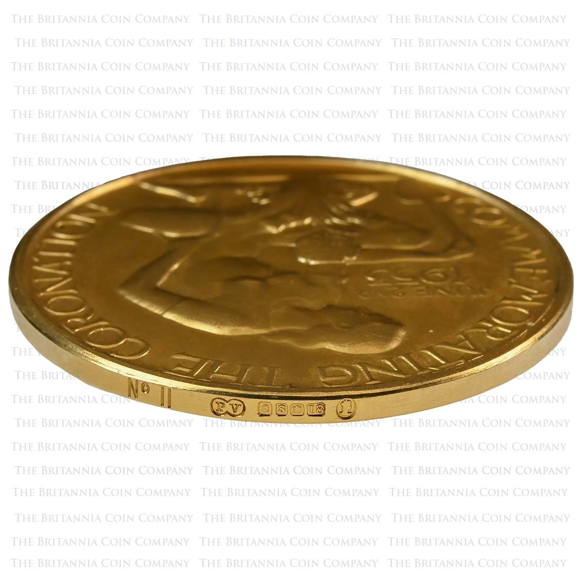 1953 Elizabeth II Gold Coronation Medal Paul Vincze Edge