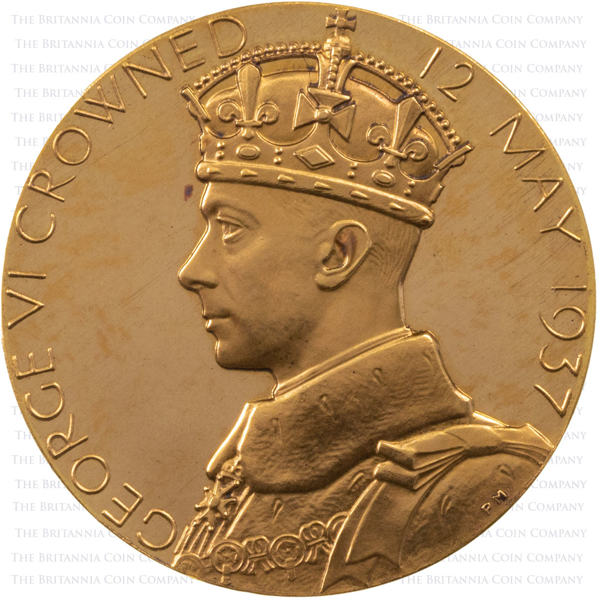 MD72 1937 King George VI Gold Royal Mint Coronation Medal Obverse