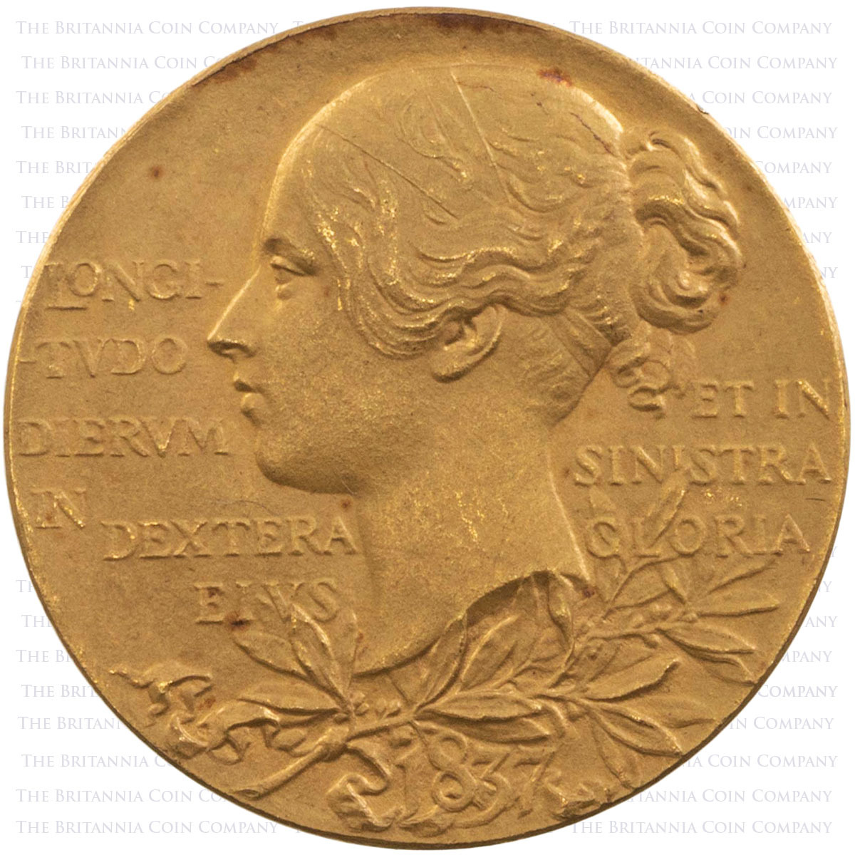1897 Victoria Diamond Jubilee Small Gold Medal In Box Obverse