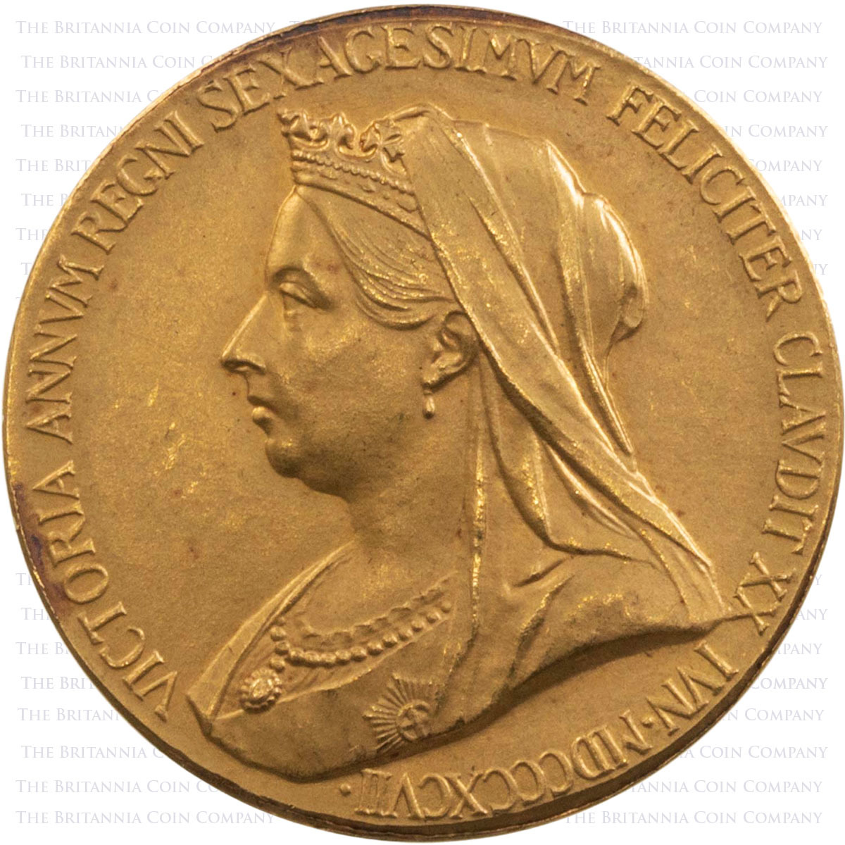 1897 Victoria Diamond Jubilee Small Gold Medal In Box Reverse