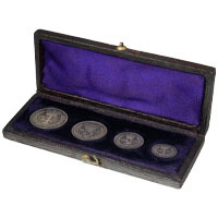 1870 Queen Victoria Royal Maundy Money Silver Four Coin Set In Box thumbnail