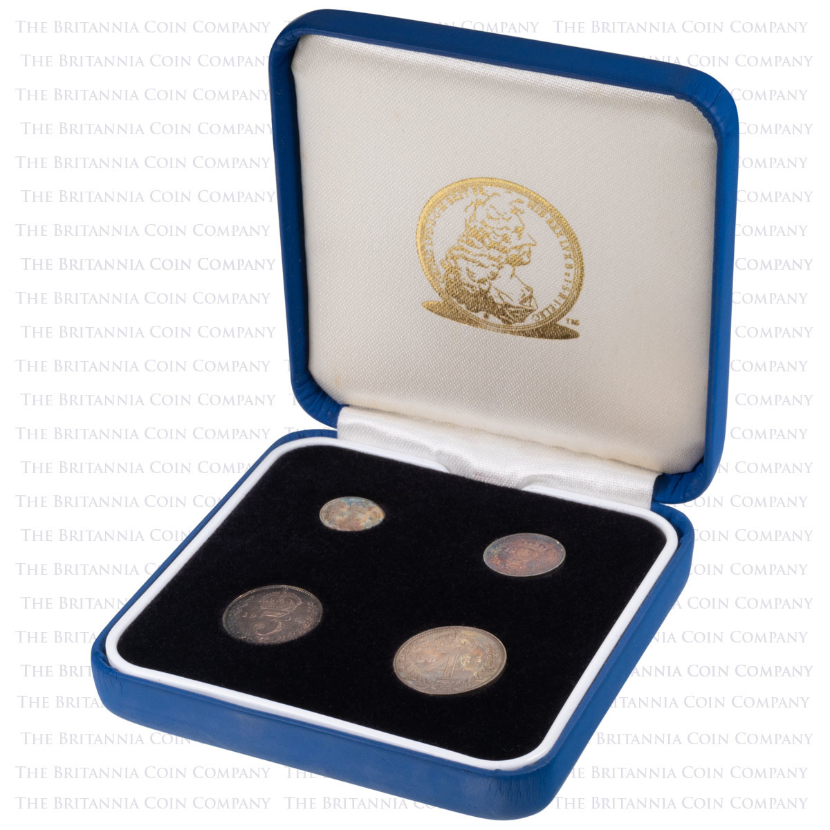1905 King Edward VII Royal Maundy Money Silver Four Coin Set In Box