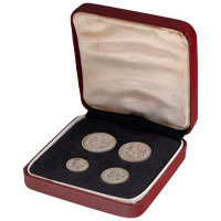 1966 Queen Elizabeth II Royal Maundy Money Silver Four Coin Set In Box Thumbnail