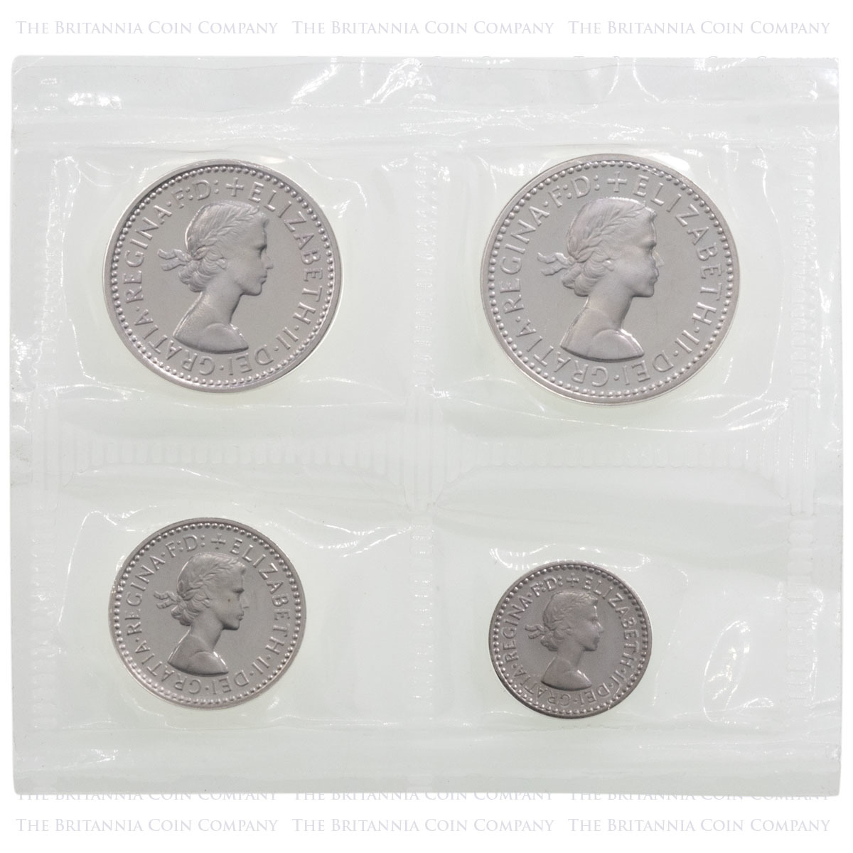 1985 Queen Elizabeth II Royal Maundy Money Silver Complete Presentation Set Ripon Obverses
