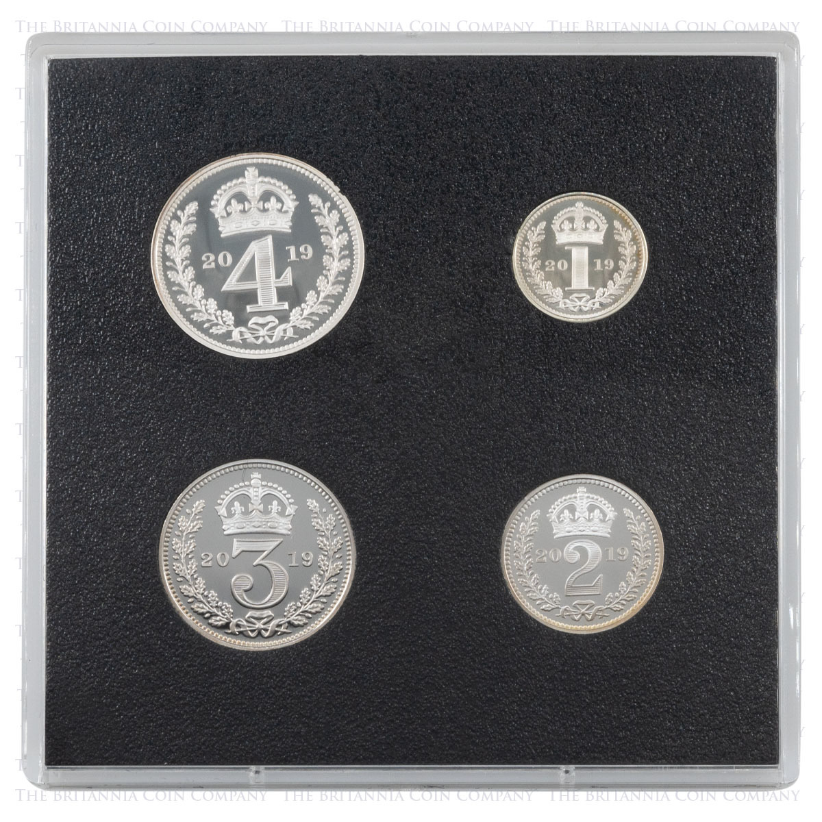 2019 Maundy Money Silver Four Coin Set Reverses