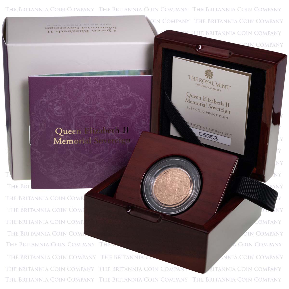 MSV22 2022 Charles III Gold Proof Sovereign Queen Elizabeth II Memorial Coin Boxed