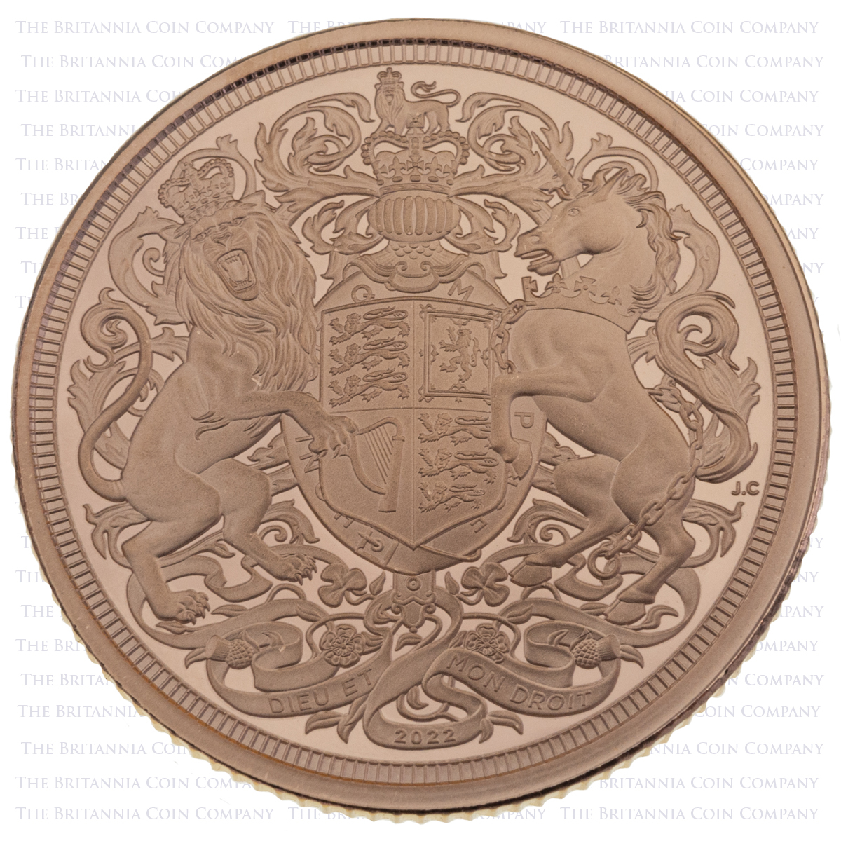 MSV22 2022 Gold Proof Full Sovereign Memorial Charles III Coin Reverse