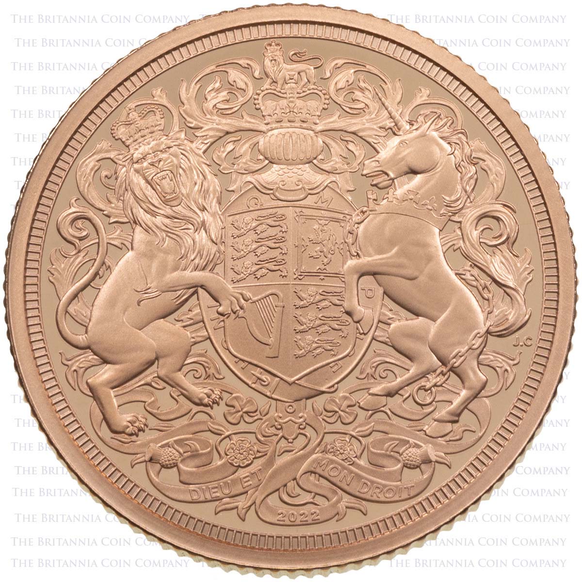 MSV22PF 2022 Charles III Piedfort Gold Proof Sovereign Queen Elizabeth II Memorial Coin Reverse
