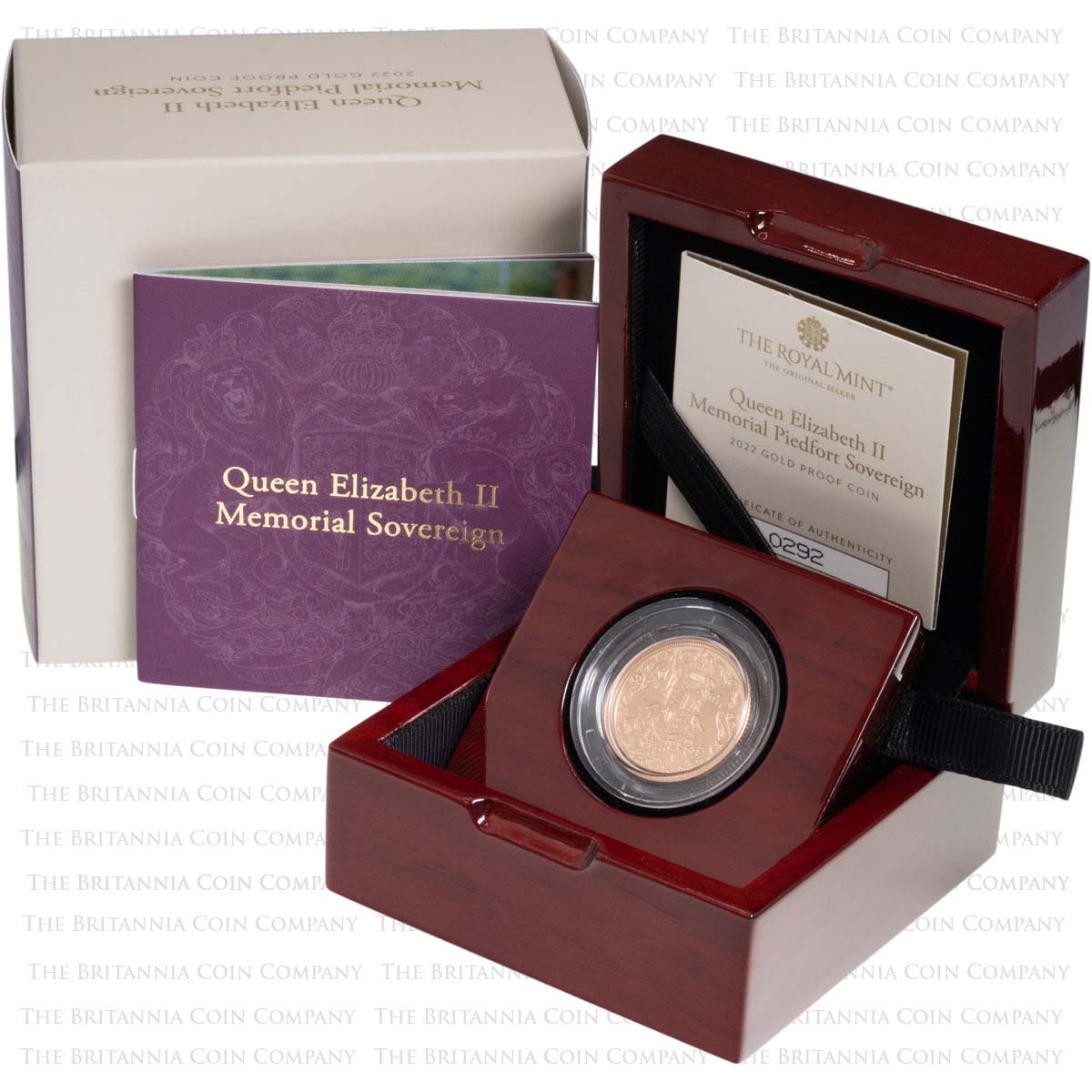 MSV22PF 2022 Charles III Piedfort Gold Proof Sovereign Queen Elizabeth II Memorial Coin Boxed