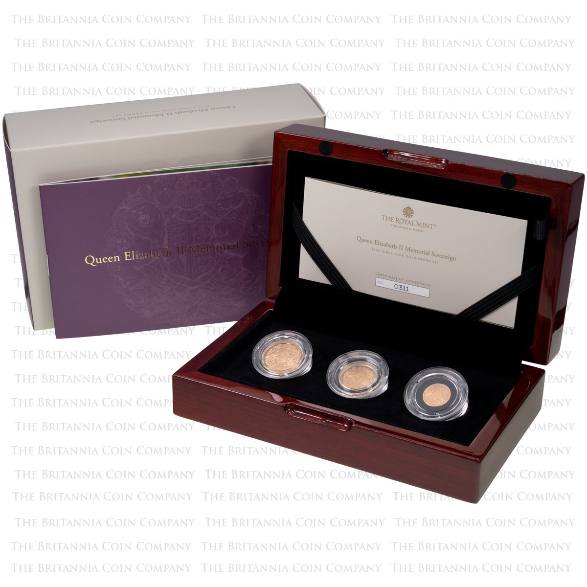 MSV322 2022 Memorial Gold Proof Three Coin Sovereign Set King Charles III Boxed