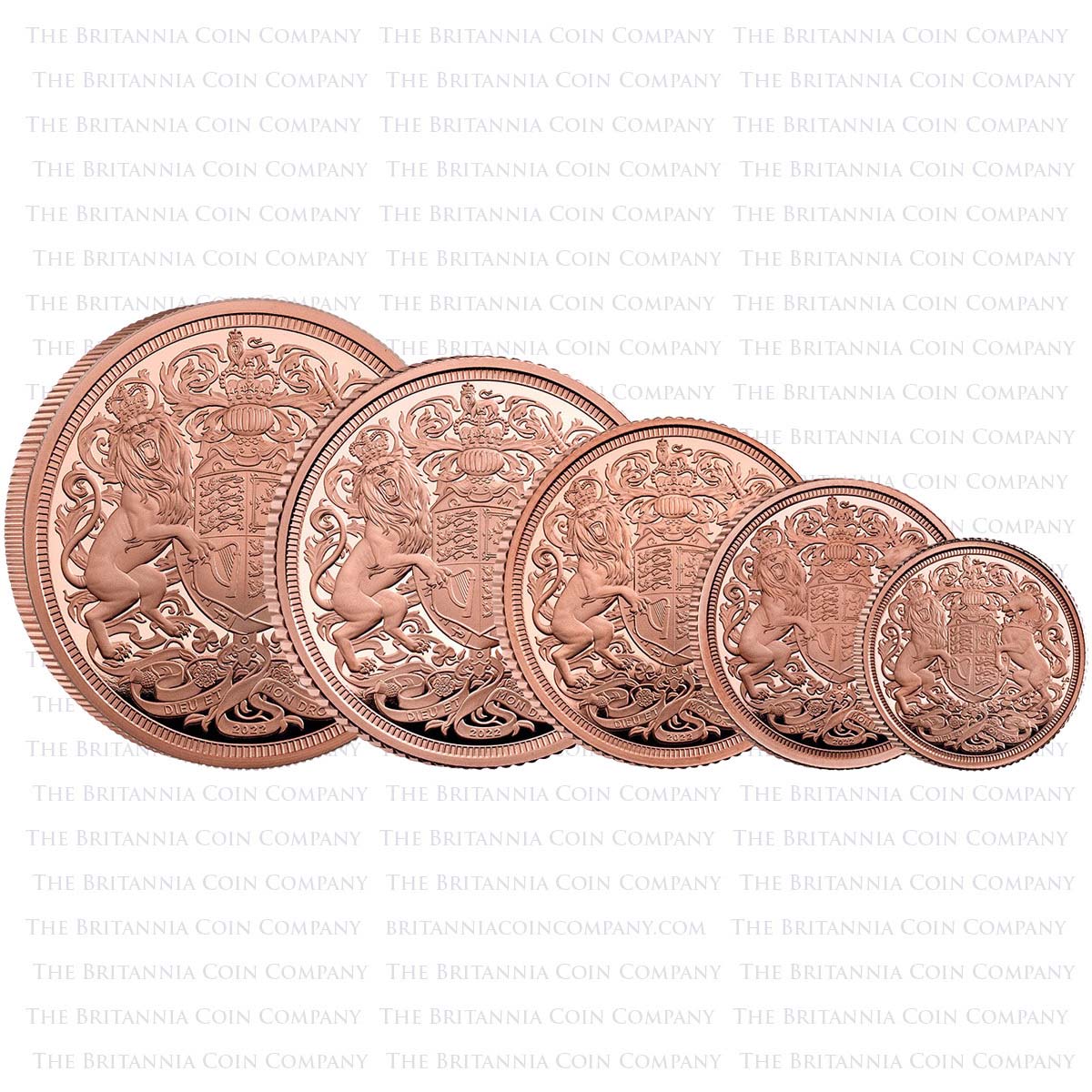 MSV522 2022 Charles III Gold Proof 5 Sovereign Set Elizabeth II Memorial Coins