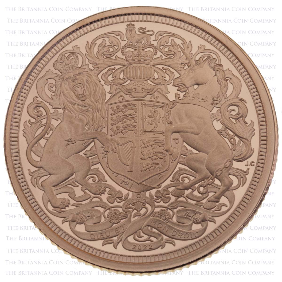 MSVH22 2022 Charles III Gold Proof Half Sovereign Queen Elizabeth II Memorial Coin Reverse