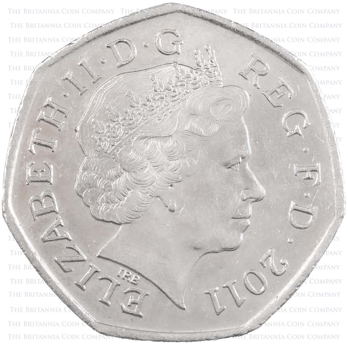 2011 Olympic Shooting 50p Obverse