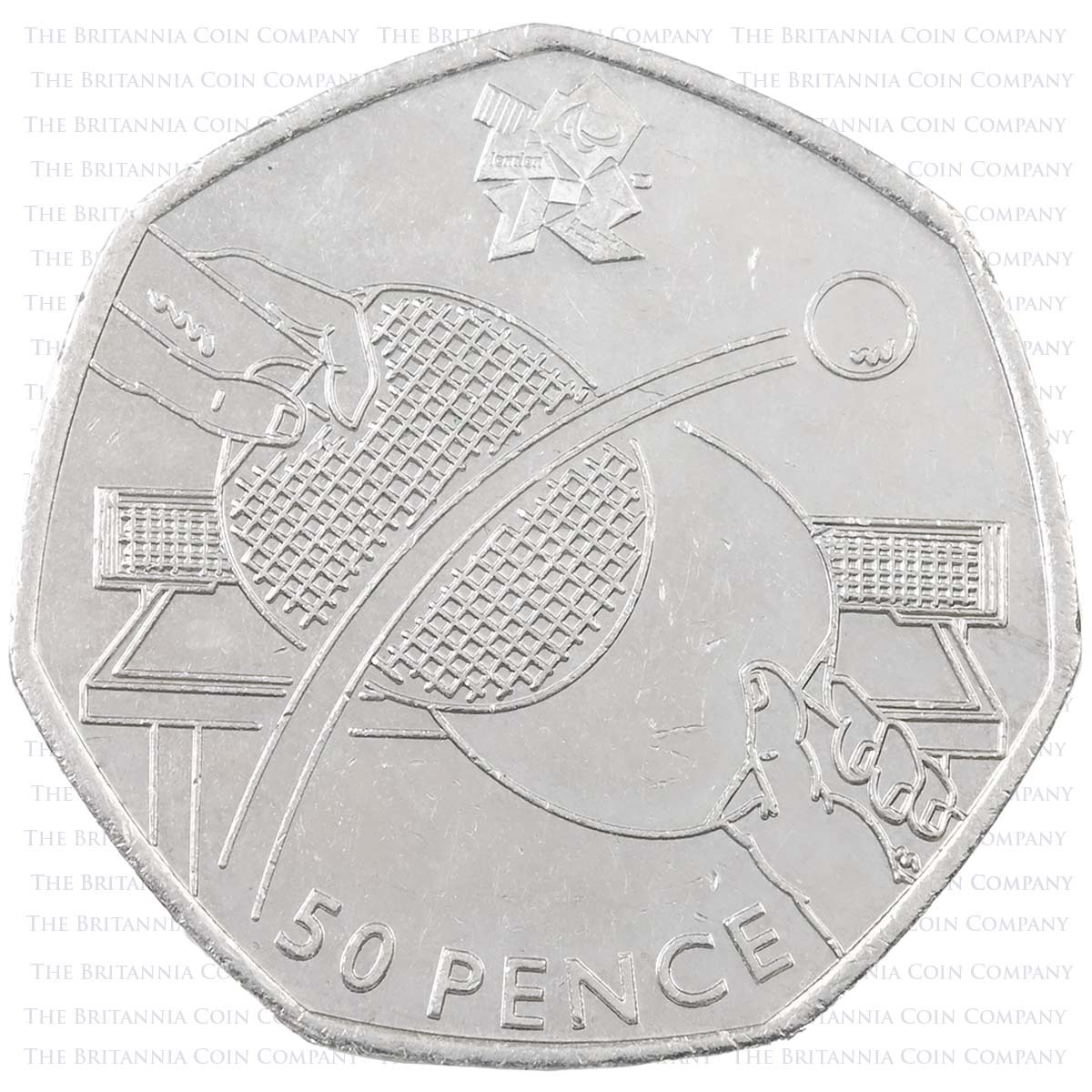 2011 Olympic Table Tennis 50p Reverse