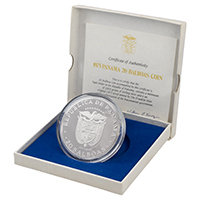 1975 Simon Bolivar Twenty Balboas Silver Proof Panama Coin Thumbnail