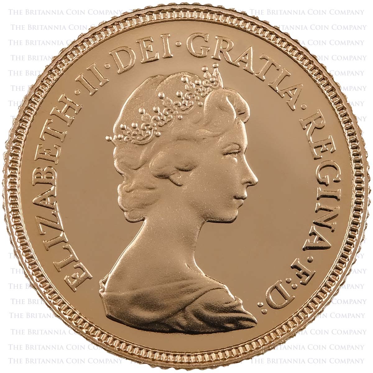 1982 Elizabeth II Gold Proof Half Sovereign Obverse