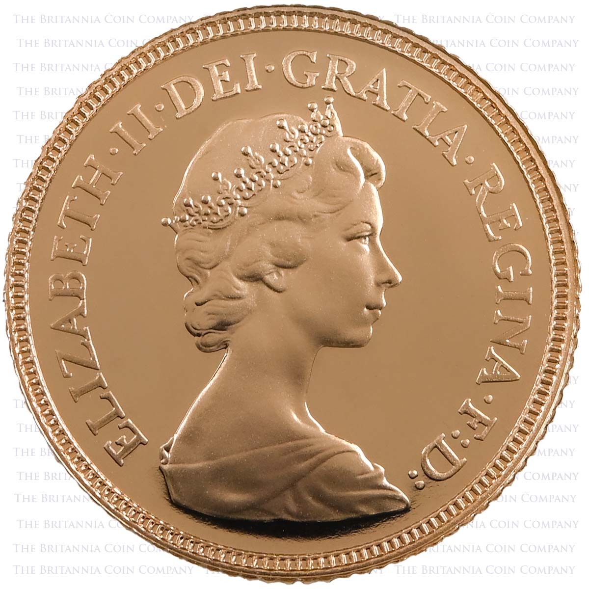 1983 Elizabeth II Gold Proof Half Sovereign Obverse