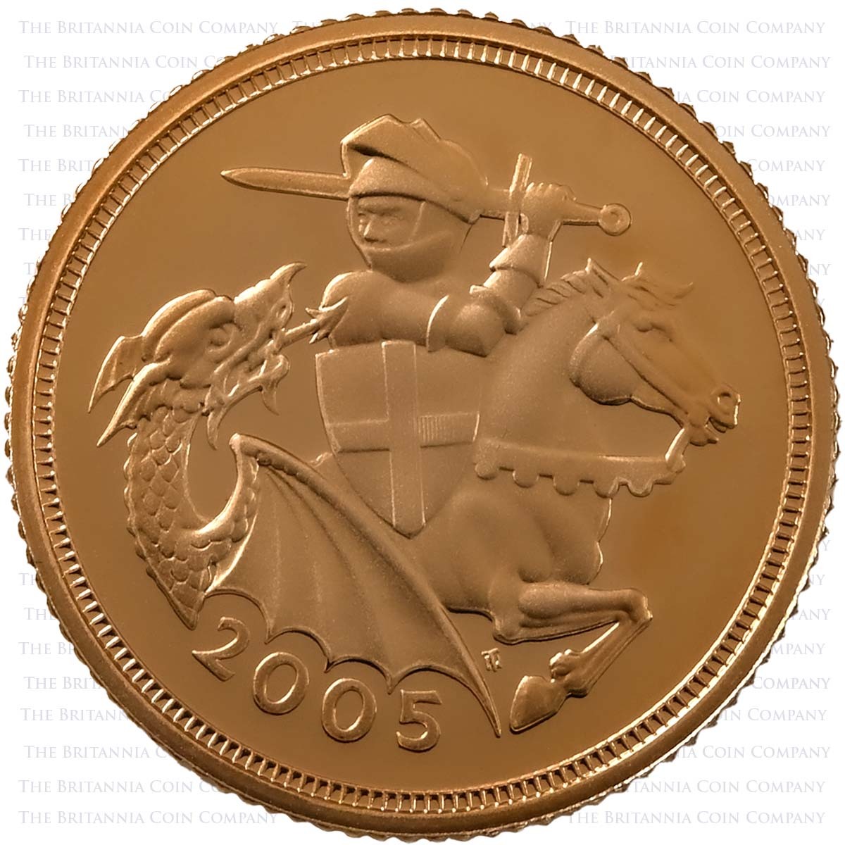 2005 Elizabeth II Gold Proof Half Sovereign Timothy Noad Reverse Reverse