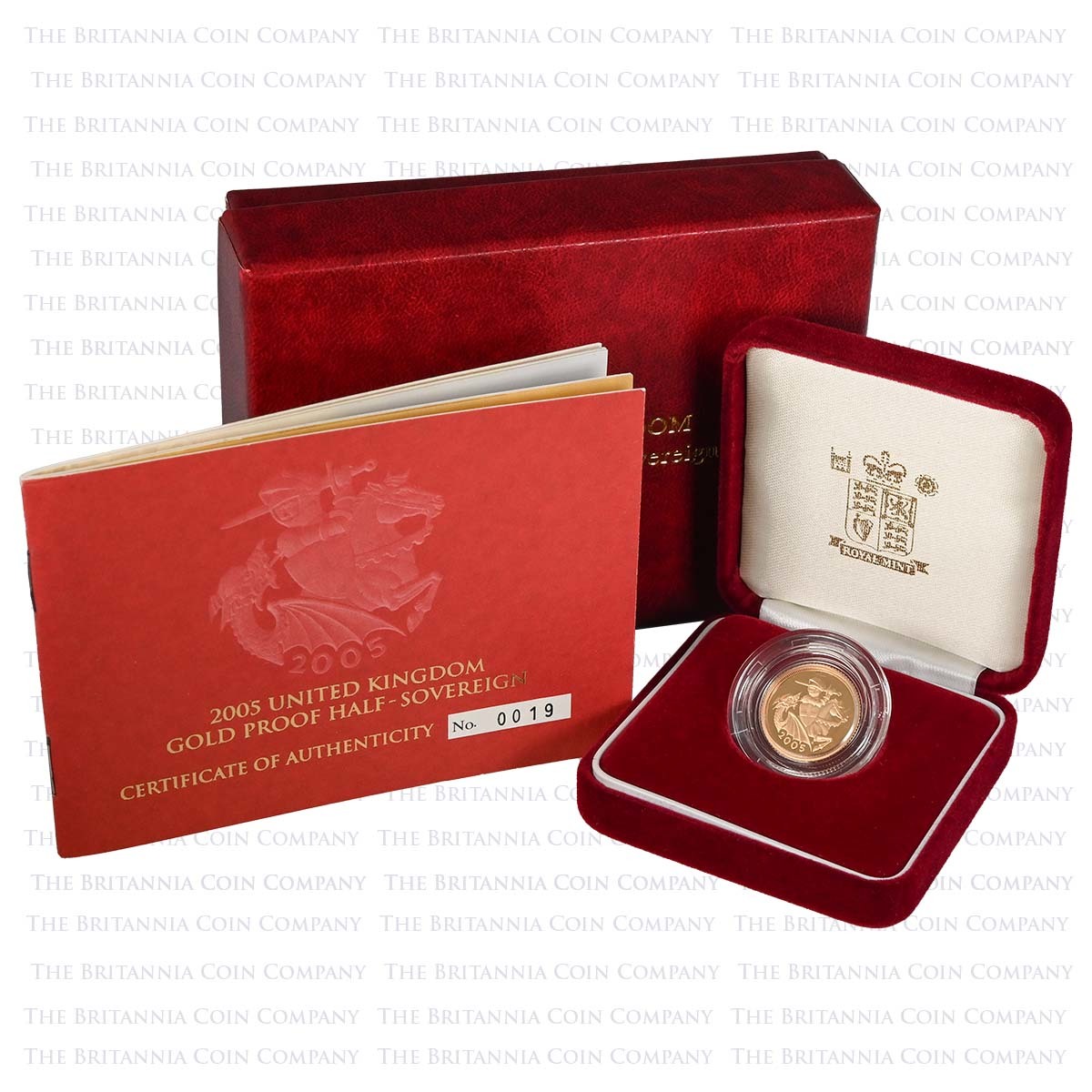 2005 Elizabeth II Gold Proof Half Sovereign Timothy Noad Reverse Boxed