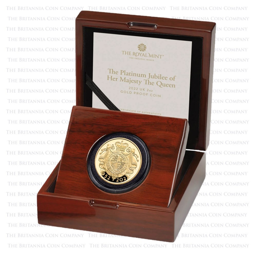 UK22PJG2 2022 Platinum Jubilee 2 Ounce Gold Proof Boxed