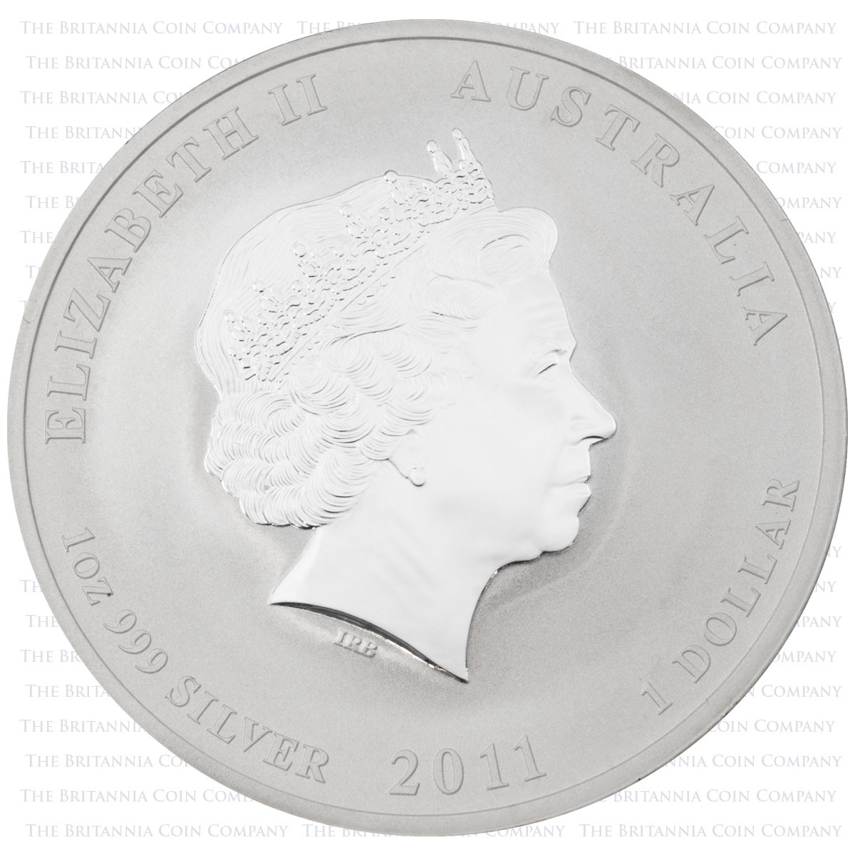 Obverse of the PM11RLS1 2011 Rabbit One Ounce Silver Perth Mint Lunar Bullion Coin