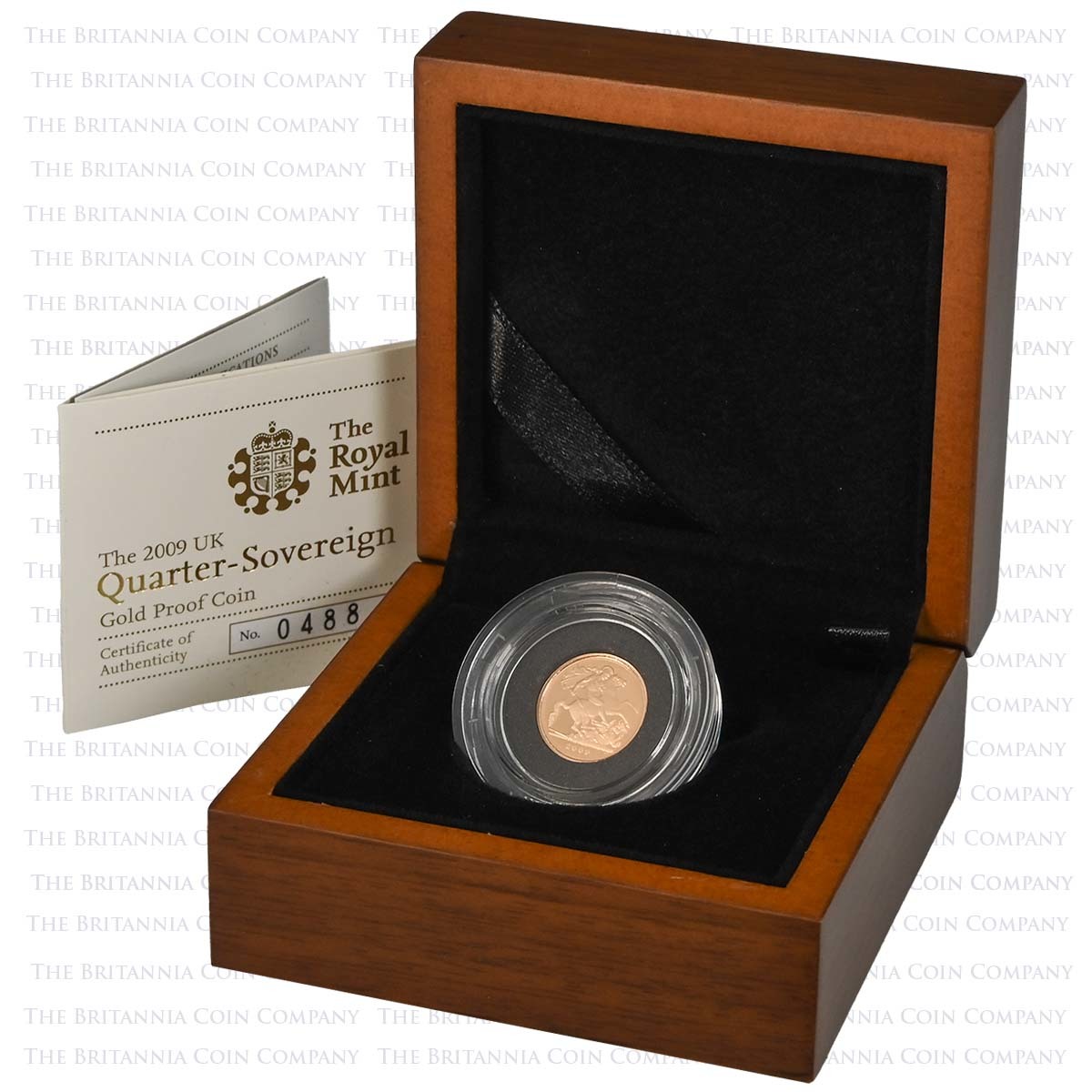 SVQ09 2009 Elizabeth II Gold Proof Quarter Sovereign Boxed