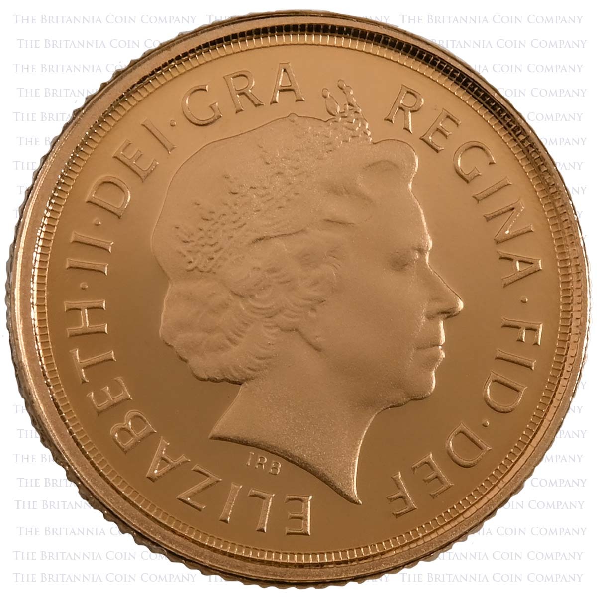 SVQ10 2010 Elizabeth II Gold Proof Quarter Sovereign Obverse