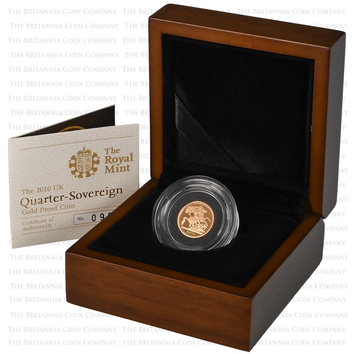 SVQ10 2010 Elizabeth II Gold Proof Quarter Sovereign Boxed