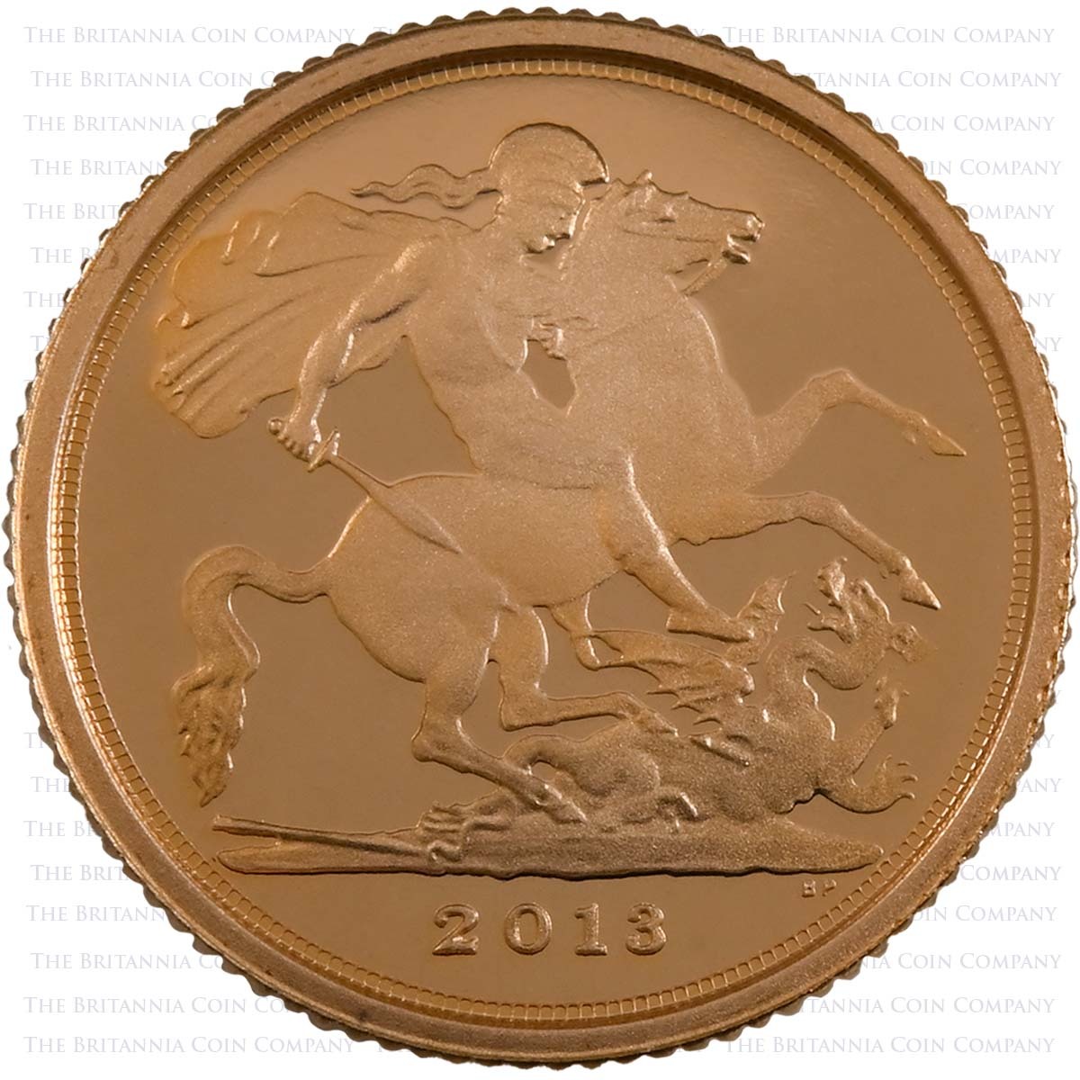 2013 Elizabeth II Gold Proof Quarter Sovereign Reverse