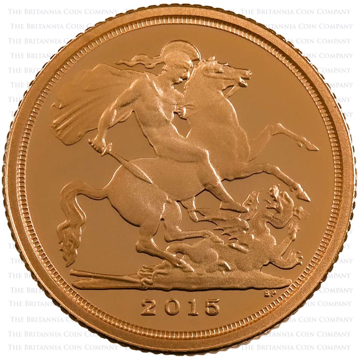 2015 Elizabeth II Gold Proof Quarter Sovereign Rank-Broadley Reverse