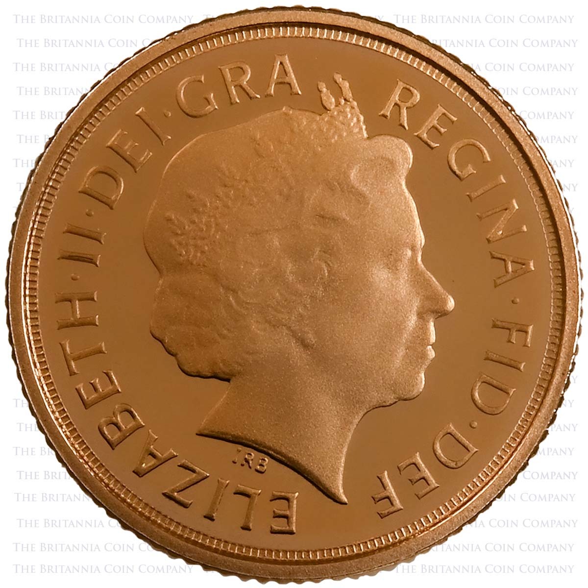 2015 Elizabeth II Gold Proof Quarter Sovereign Rank-Broadley Obverse