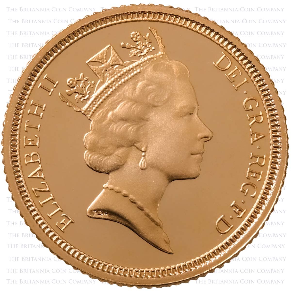 1996 Elizabeth II Gold Proof Half Sovereign Obverse